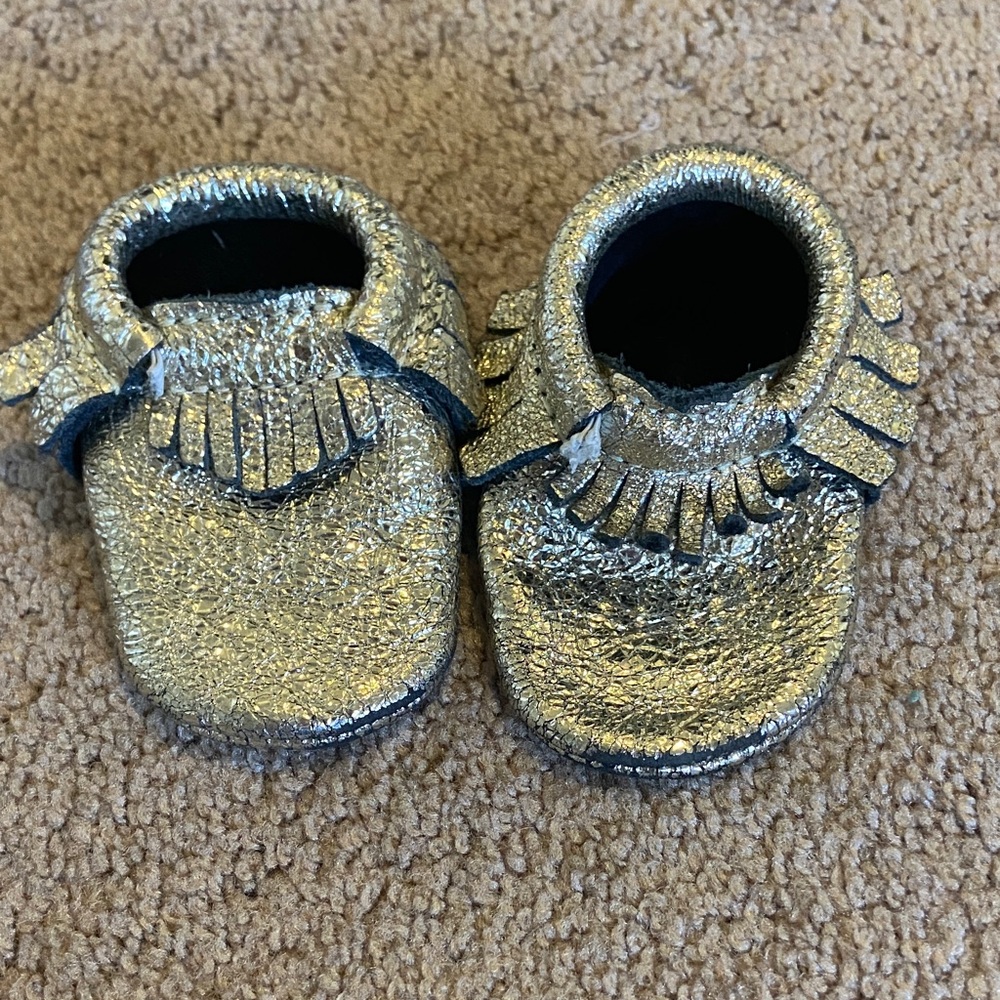 Freshly Picked Shimmering Gold Moccasins